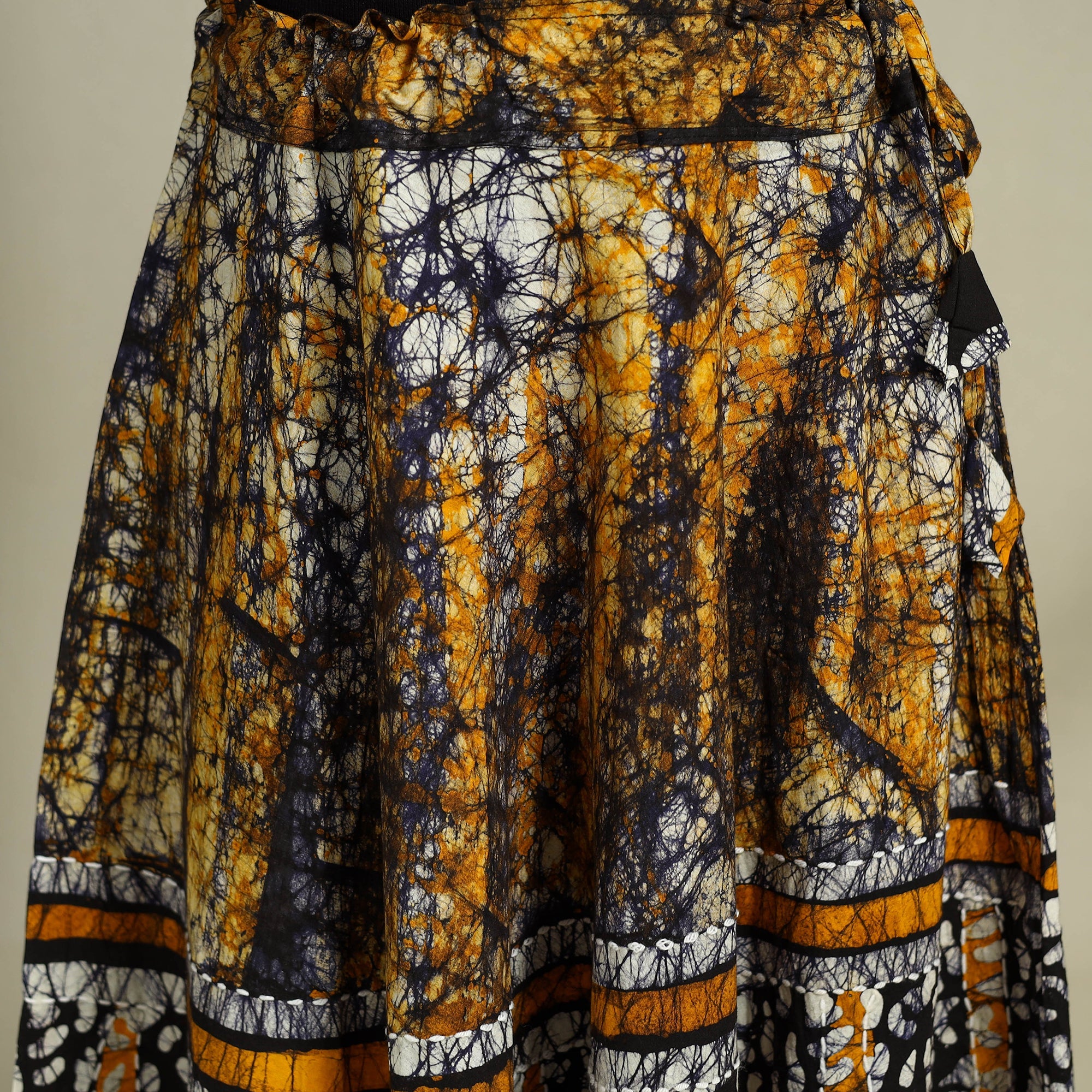 Buy Hand Batik Print Running Stitch Cotton Long Skirt