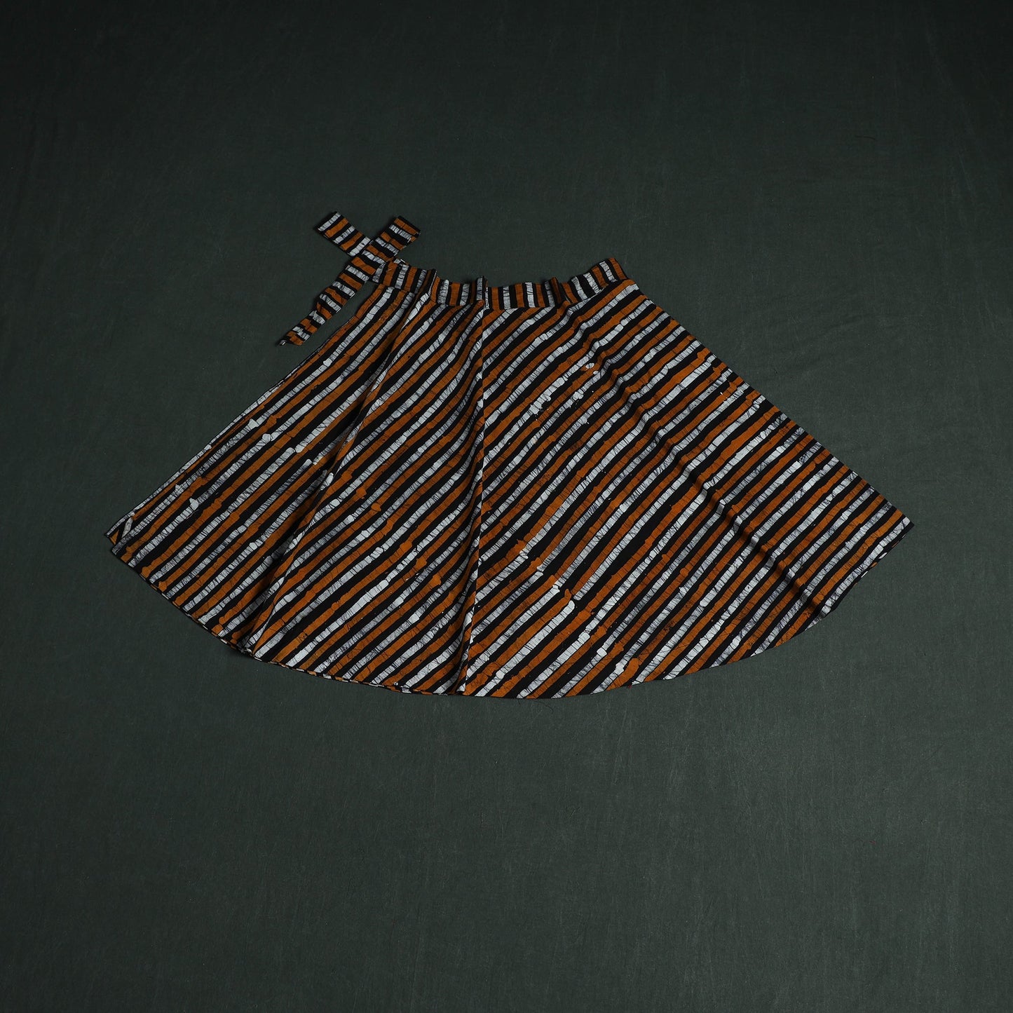 Hand block batik print cotton wrap around skirt 40
