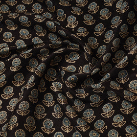 Multicolor Hand Block Print Chanderi Silk Ajrakh Fabric