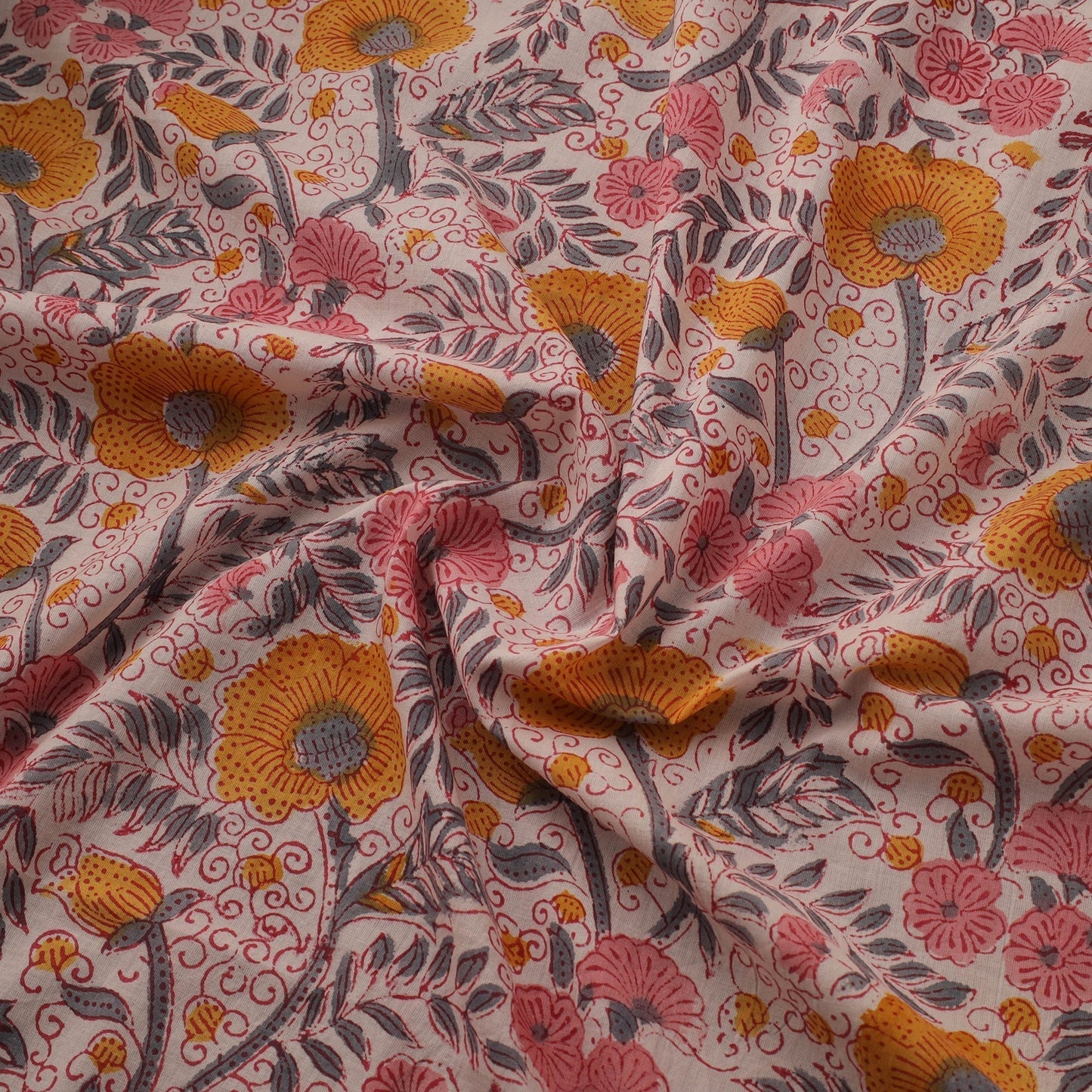 Hand cotton sanganeri fabric 08 - handcrafted