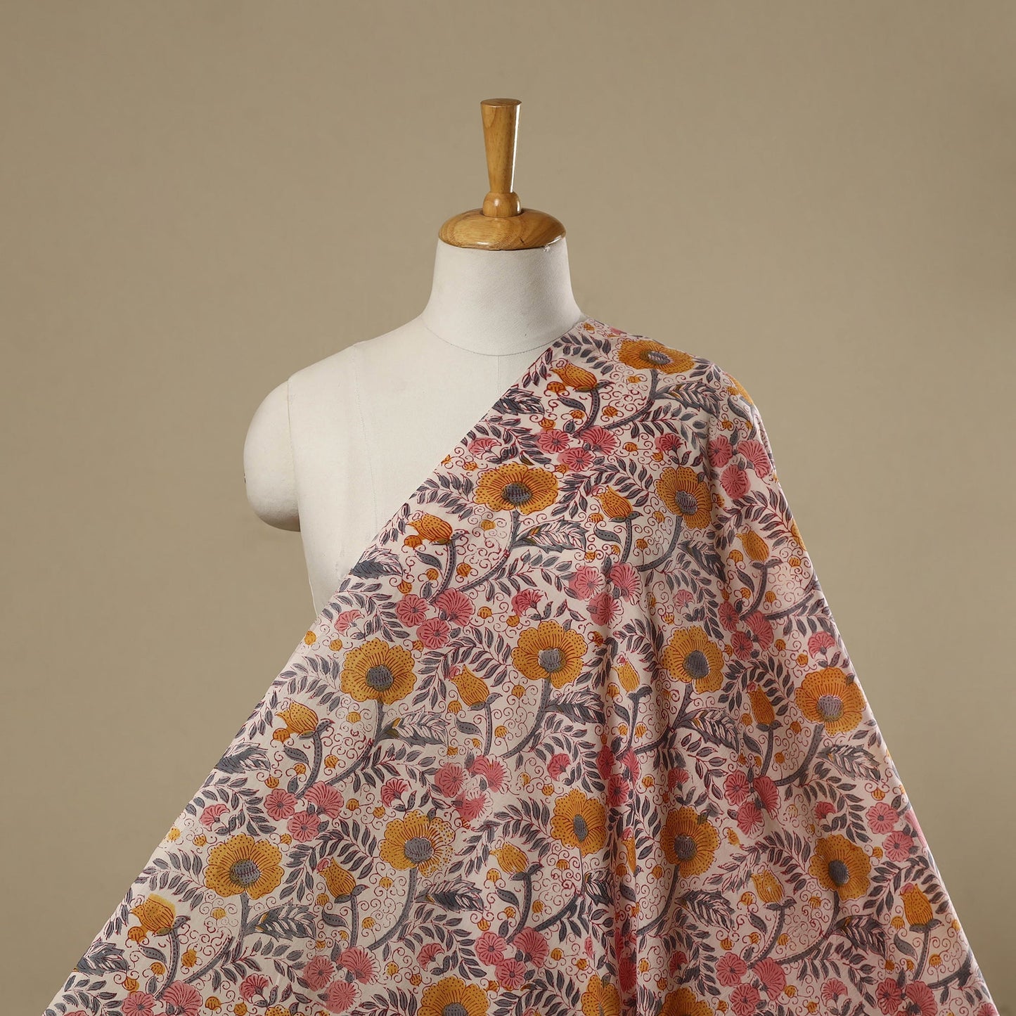 Hand cotton sanganeri fabric 08 - handcrafted