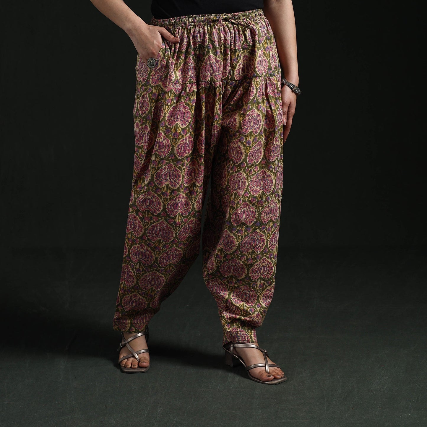 Hand block print cotton sanganeri salwar 91 - handcrafted