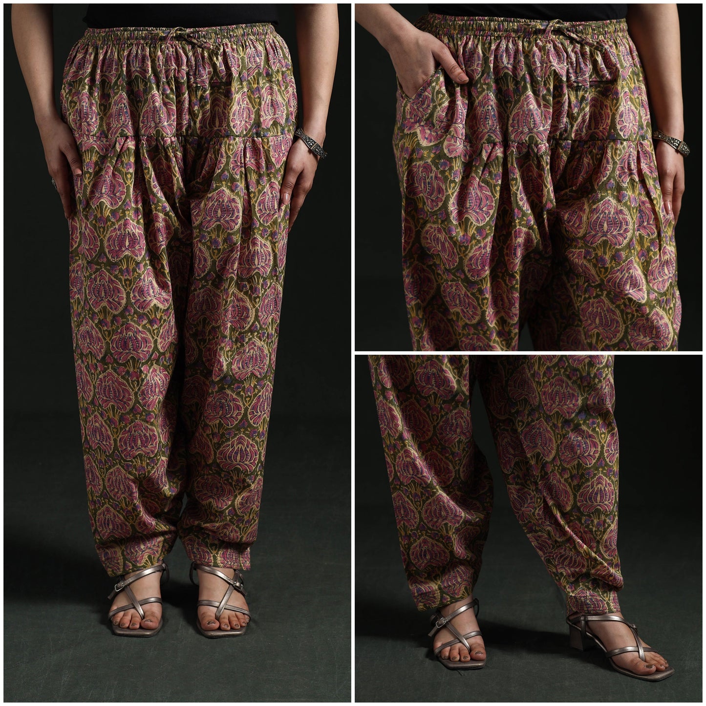 Hand block print cotton sanganeri salwar 91 - handcrafted