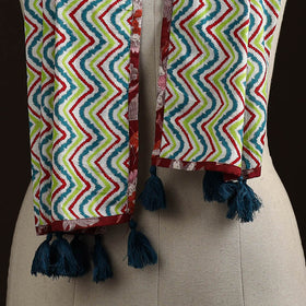 Hand cotton sanganeri stole 23 - handcrafted