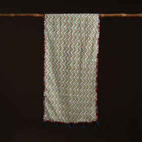Hand cotton sanganeri stole 23 - handcrafted