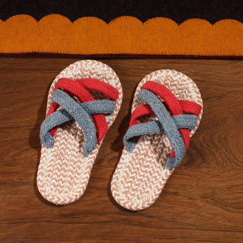 Multicolor Hand Braided Cotton Stitched Home Slipper