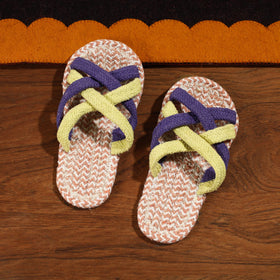 Multicolor Hand Braided Cotton Stitched Home Slipper