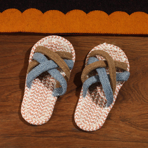 Multicolor Hand Braided Cotton Stitched Home Slipper