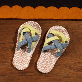 Multicolor Hand Braided Cotton Stitched Home Slipper