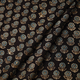 Multicolor Hand Block Print Chanderi Silk Ajrakh Fabric
