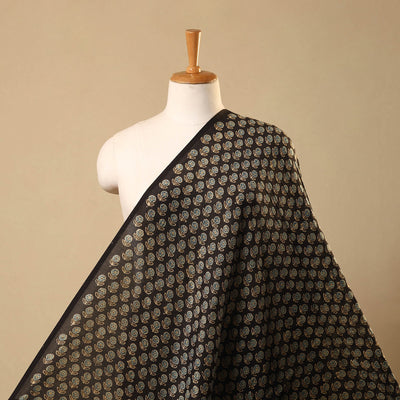 Multicolor Hand Block Print Chanderi Silk Ajrakh Fabric