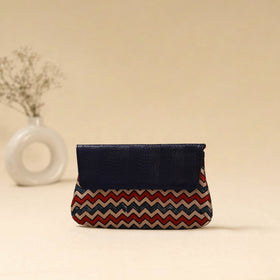 Hand clutch with embossed leather flap 03 - handcrafted