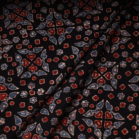 Multicolor Hand Block Print Cotton Ajrakh Fabric