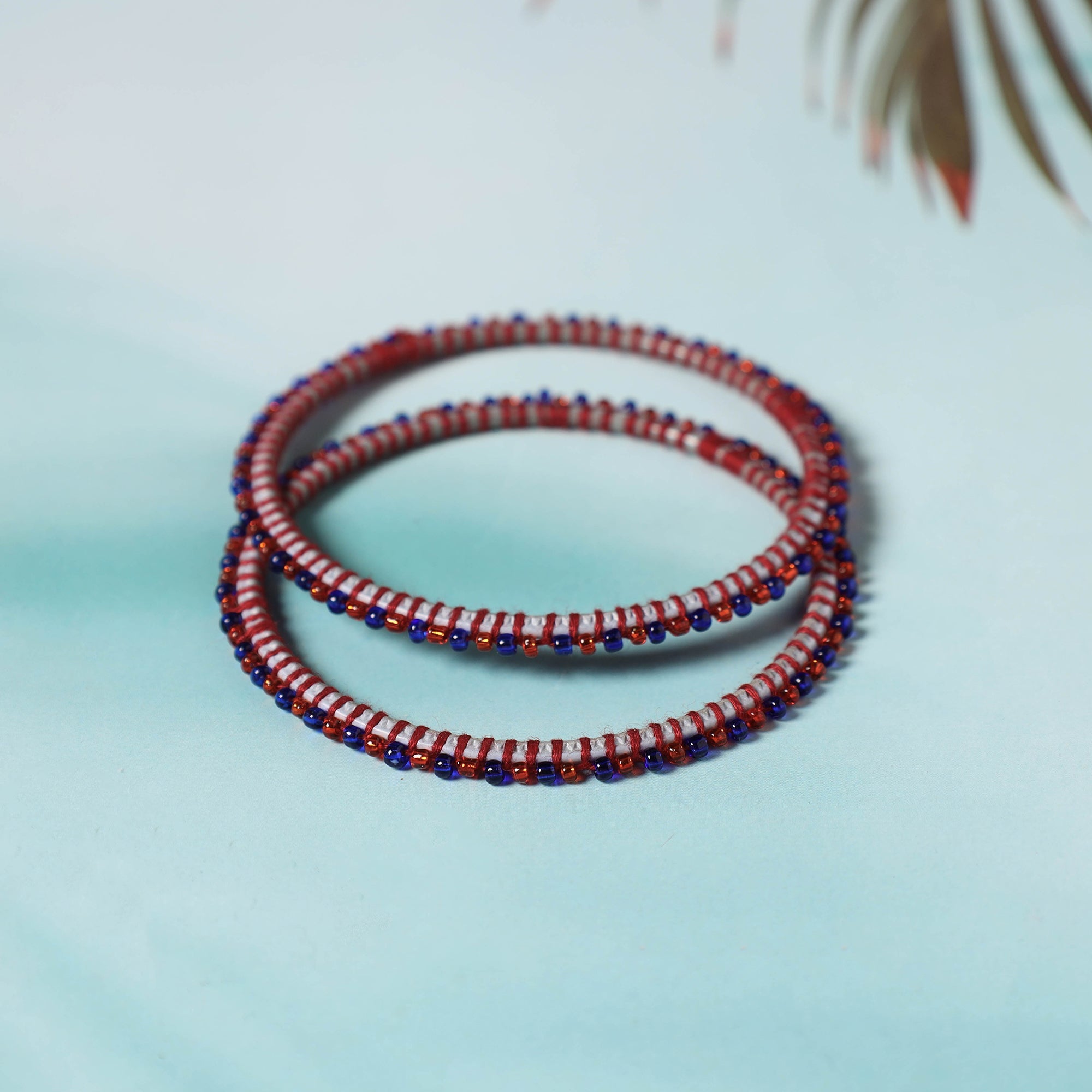  Hand Embroidered Beadwork Bangle (Set of 2) Online at iTokri.com
