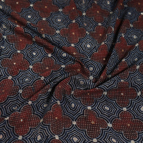 Multicolor - Hand Embroidered Ajrakh Cotton Blouse Piece 02