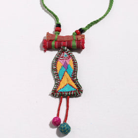  Hand Embroidered Fabart Necklace with Beadwork by Rangila Dhaga Online at iTokri.com