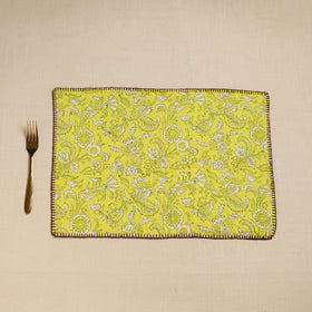 Multicolor Hand Embroidered Floral Cotton Reversible Table Mat