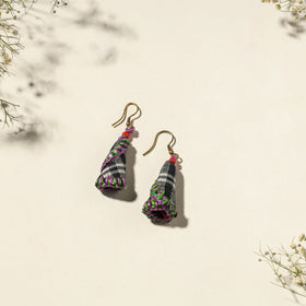  Hand Embroidered Gamcha Fabart Earrings by Rangila Dhaga 