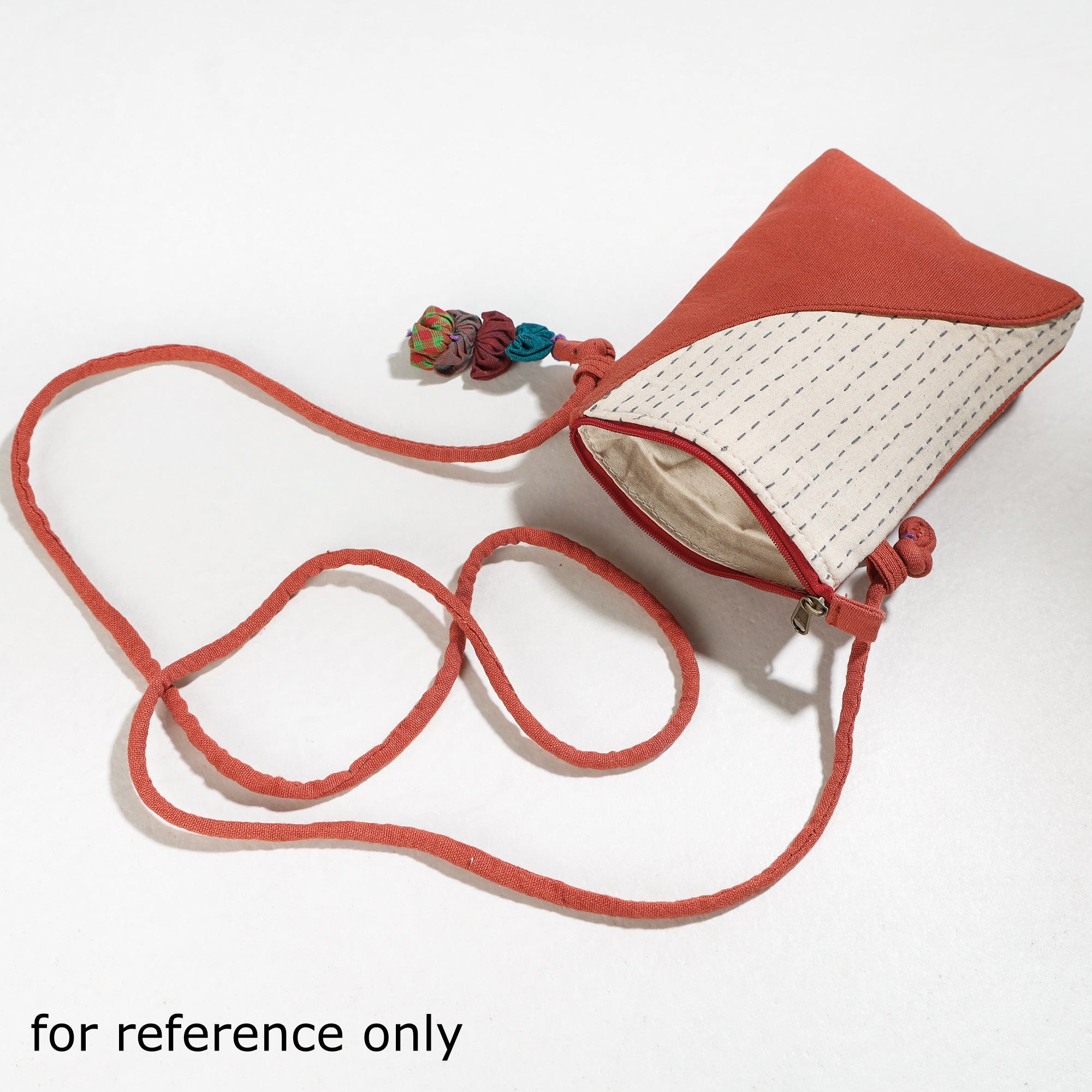  Gamcha Fabric Hand Embroidered Sling Bag 