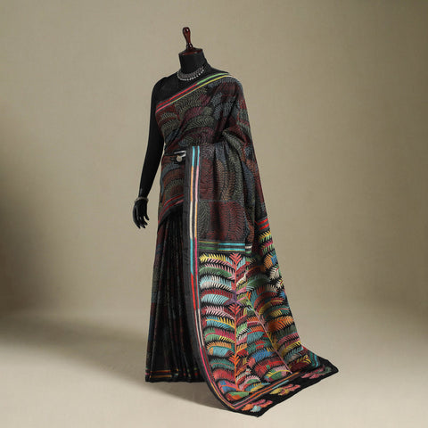 Multicolor - hand embroidery bangalore silk handloom bengal