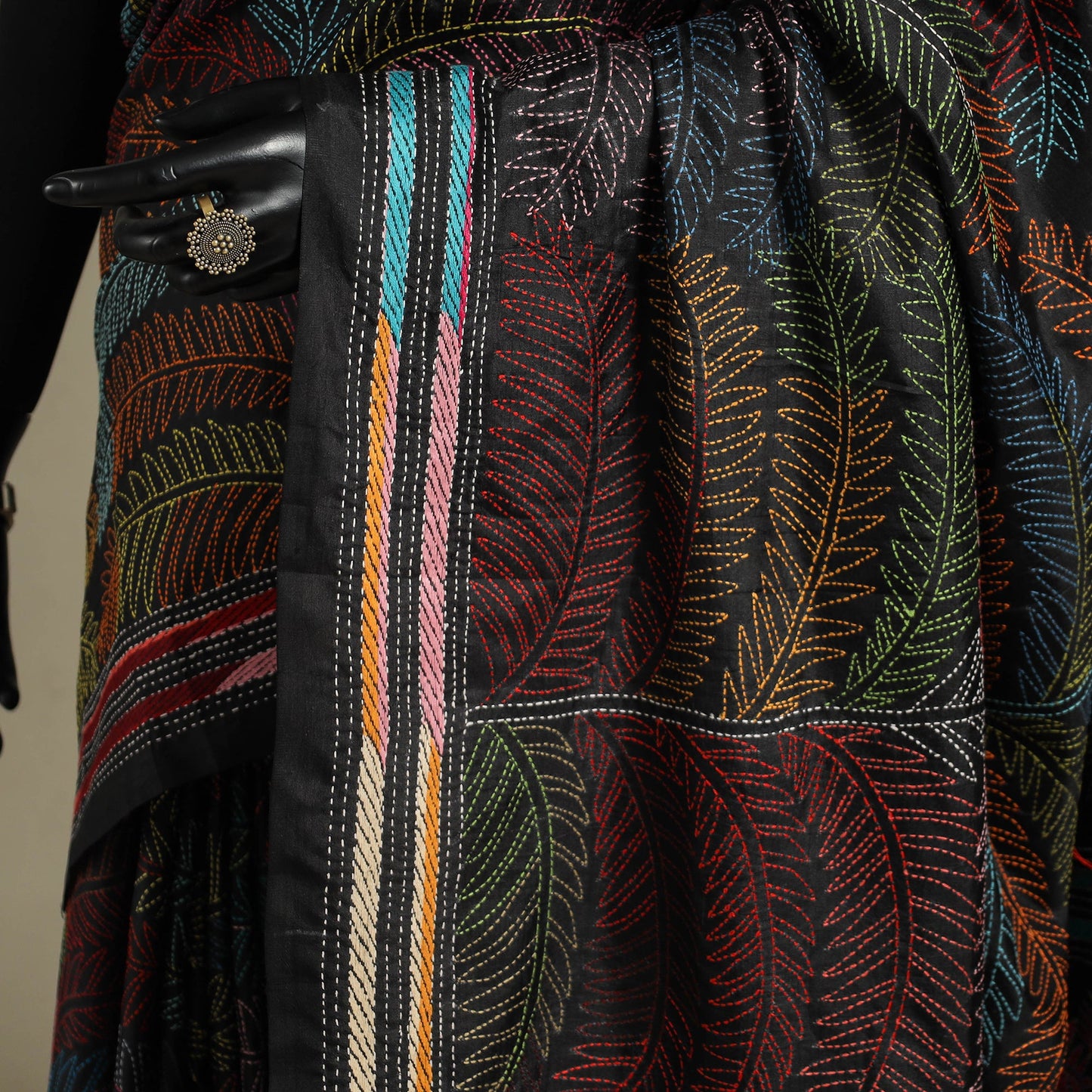 Multicolor - hand embroidery bangalore silk handloom bengal