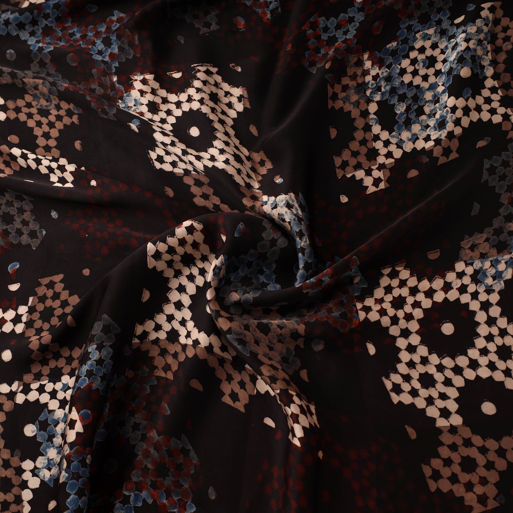 Hand natural dyed modal silk fabric 34 - handcrafted