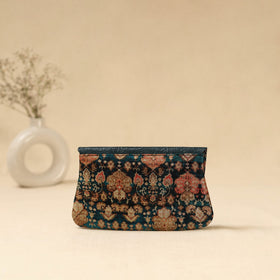 Hand clutch with embossed leather flap 20 - handcrafted