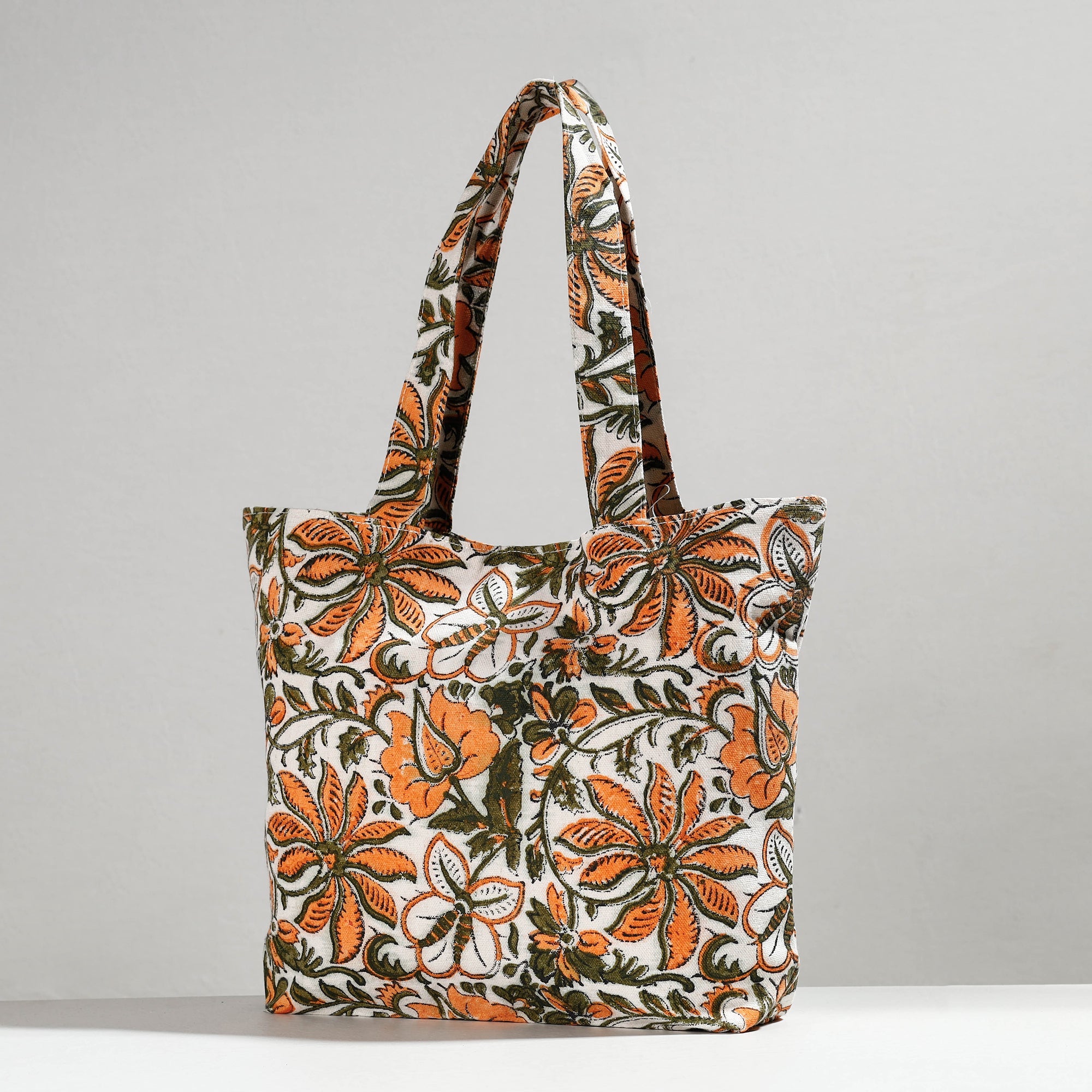  Hand Block Printed Canvas Cotton Shoulder Bag 