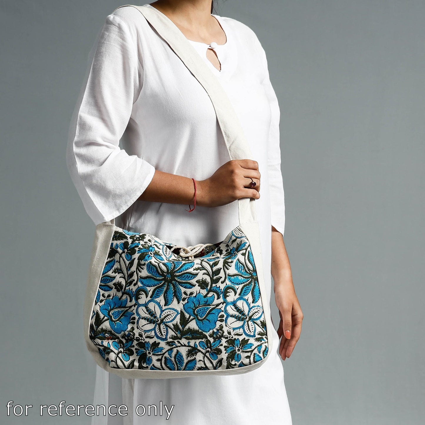  Hand Block Printed Canvas Cotton Sling Bag 