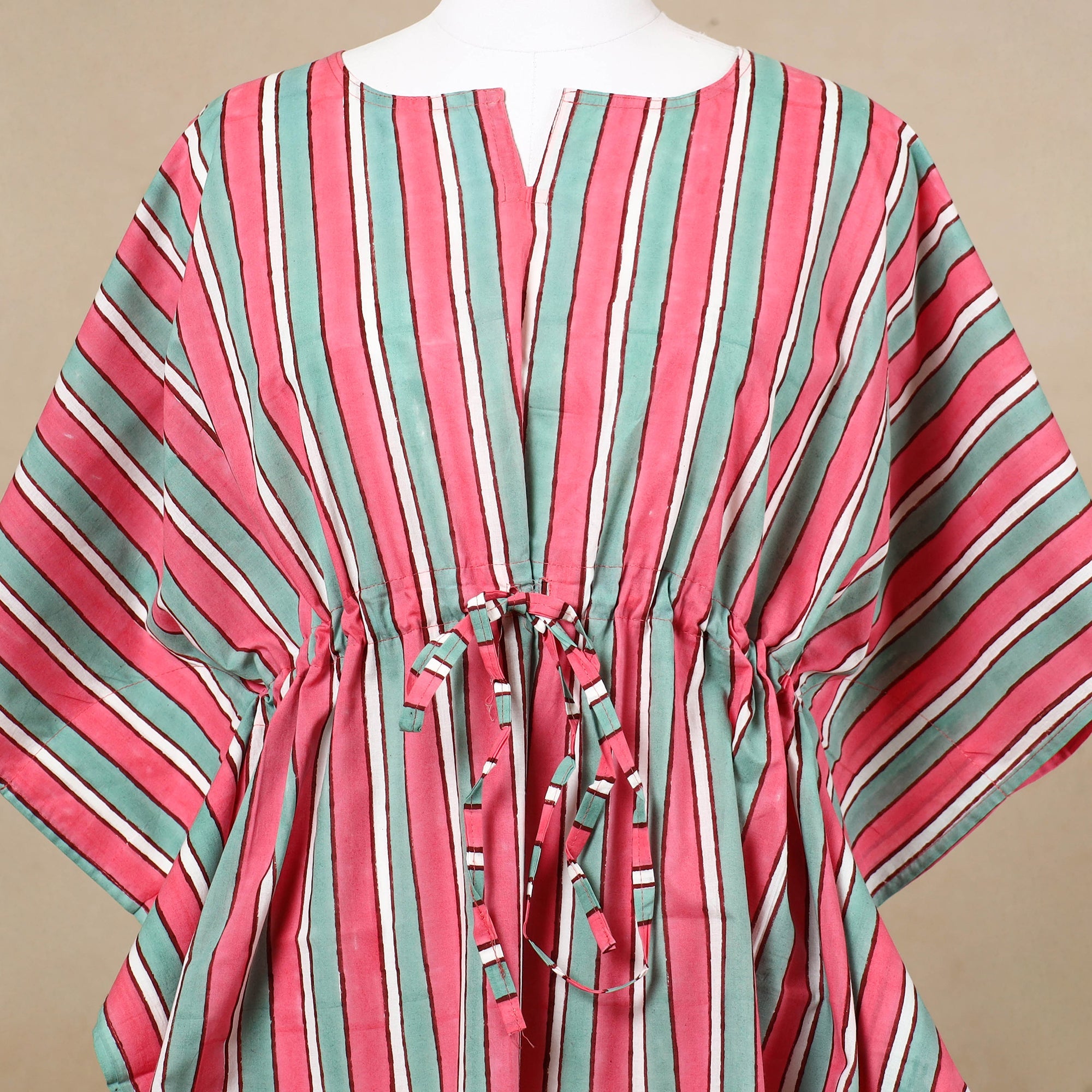 Buy Hand Block Printed Cotton Kaftan with Tie-Up Waist l iTokri.com