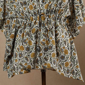  Hand Block Printed Cotton Kaftan with Tie-Up Waist 