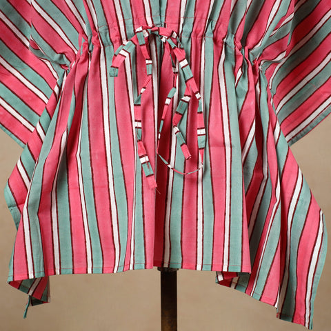 Buy Hand Block Printed Cotton Kaftan with Tie-Up Waist l iTokri.com