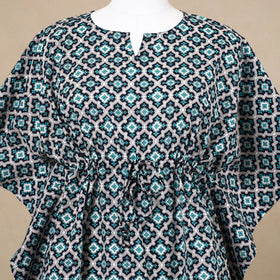  Hand Block Printed Cotton Kaftan with Tie-Up Waist l iTokri.com