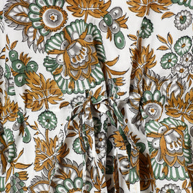  Hand Block Printed Cotton Kaftan with Tie-Up Waist 