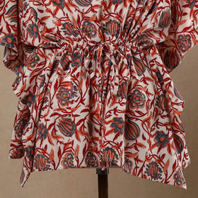  Hand Block Printed Cotton Kaftan with Tie-Up Waist 
