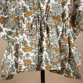  Hand Block Printed Cotton Kaftan with Tie-Up Waist 