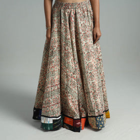 Multicolor - hand printed cotton long kalamkari skirt 03