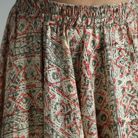 Multicolor - hand printed cotton long kalamkari skirt 03