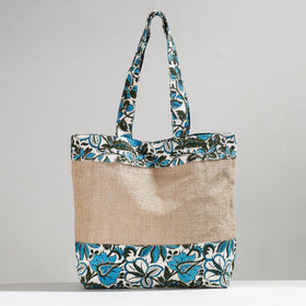 Multicolor Hand Block Printed Jute Shoulder Bag
