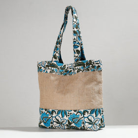 Multicolor Hand Block Printed Jute Shoulder Bag
