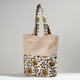 Buy Hand Block Printed Jute Shoulder Bag l iTokri.com
