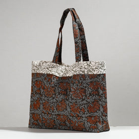 Multicolor Hand Block Printed Laminated Jute Shoulder Bag