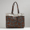 Multicolor Hand Block Printed Laminated Jute Shoulder Bag