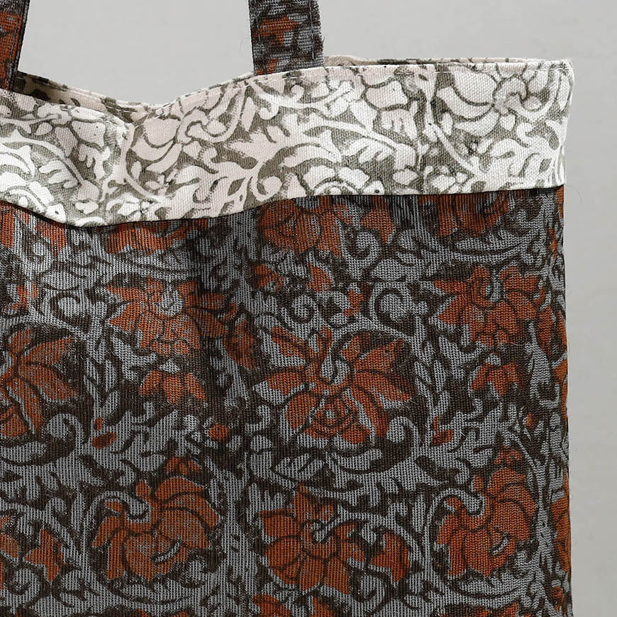 Multicolor Hand Block Printed Laminated Jute Shoulder Bag