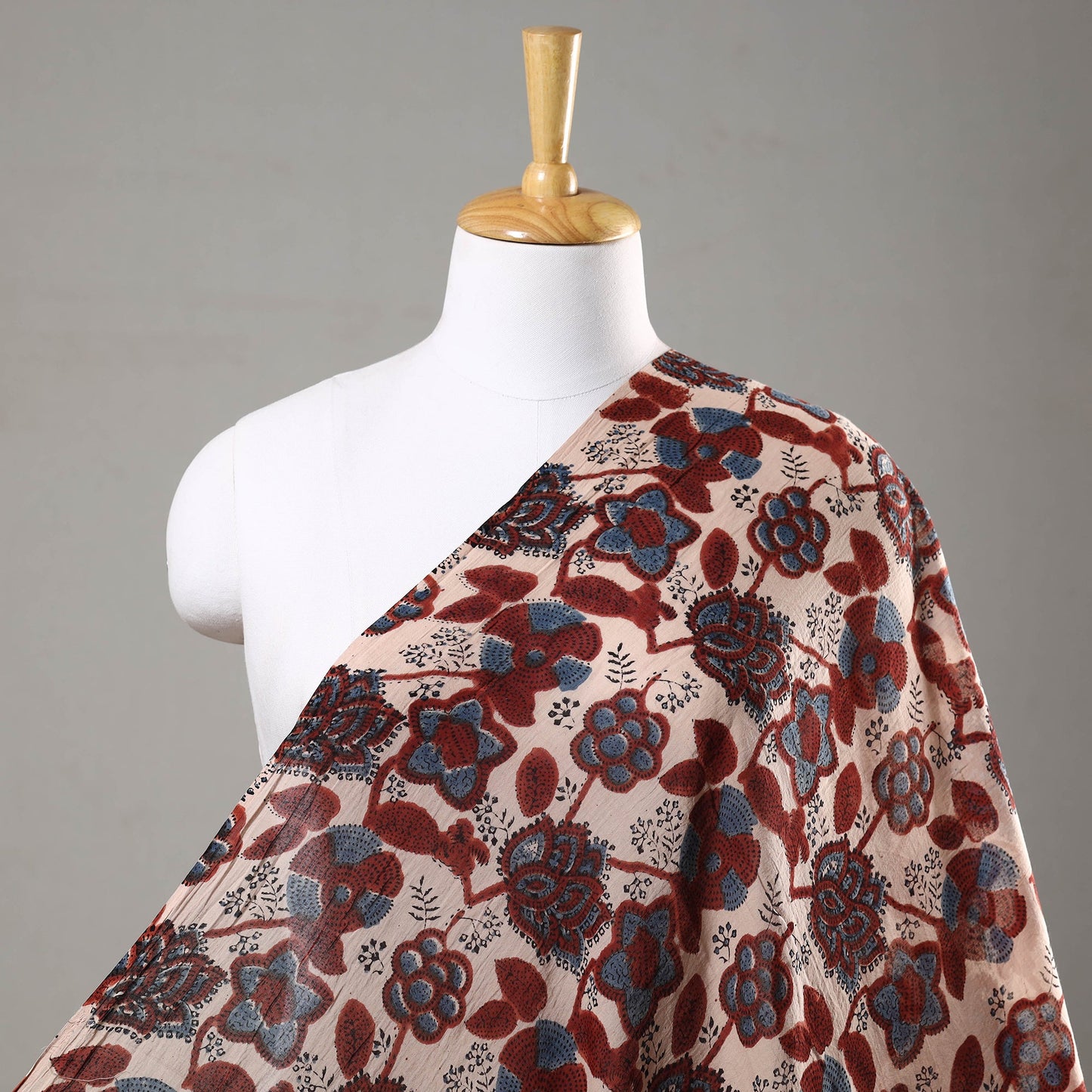  Ajrakh Hand Block Printed Mul Cotton Fabric 02 