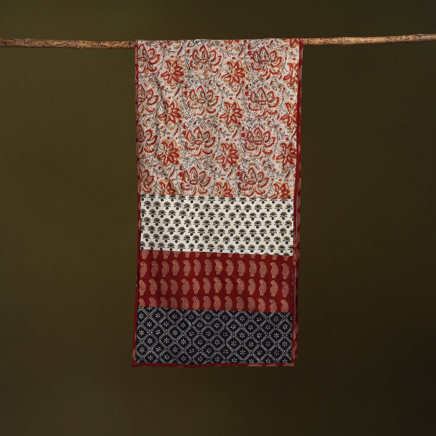 Hand-stitched cotton patchwork stole 02 - handcrafted