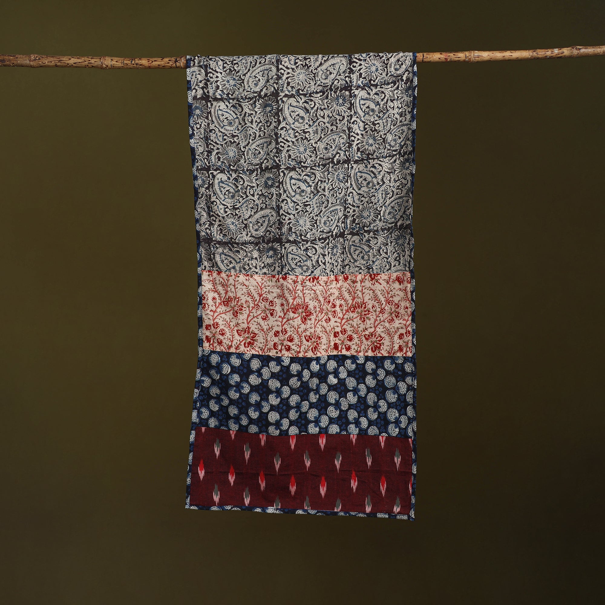 Hand-stitched cotton patchwork stole 03 - handcrafted
