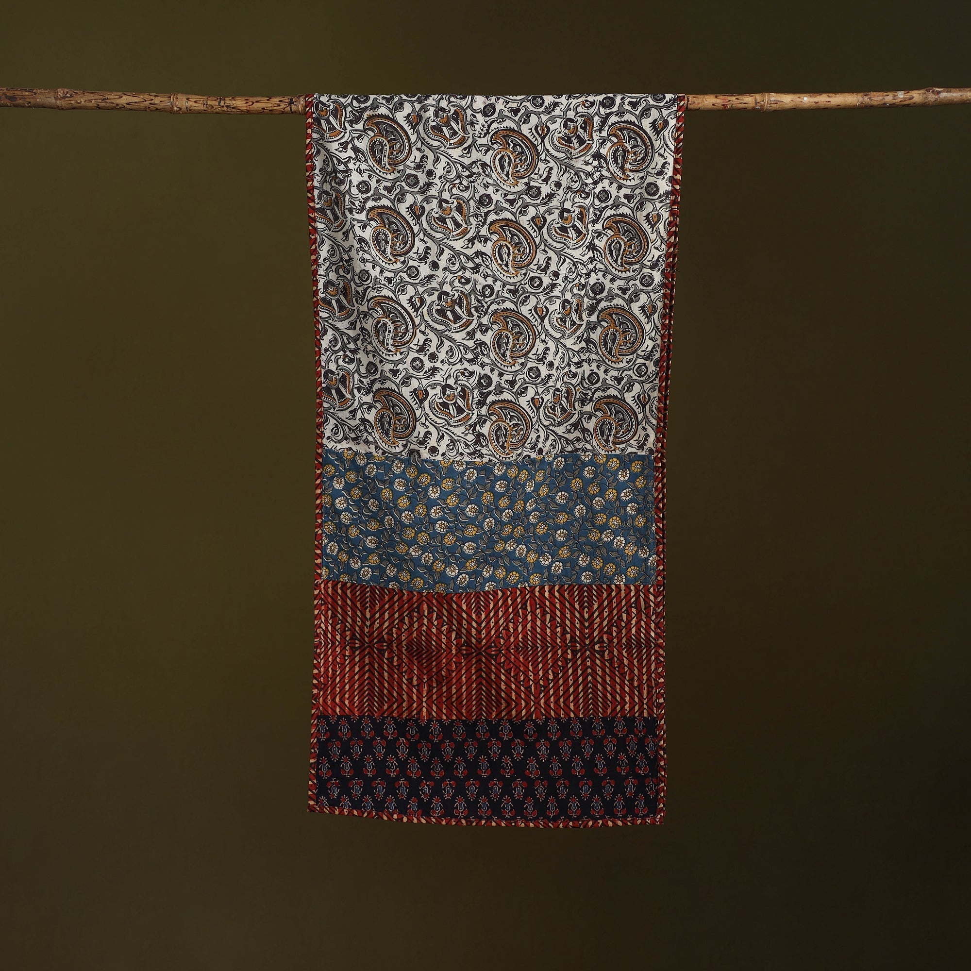 Hand-stitched cotton patchwork stole 07 - handcrafted