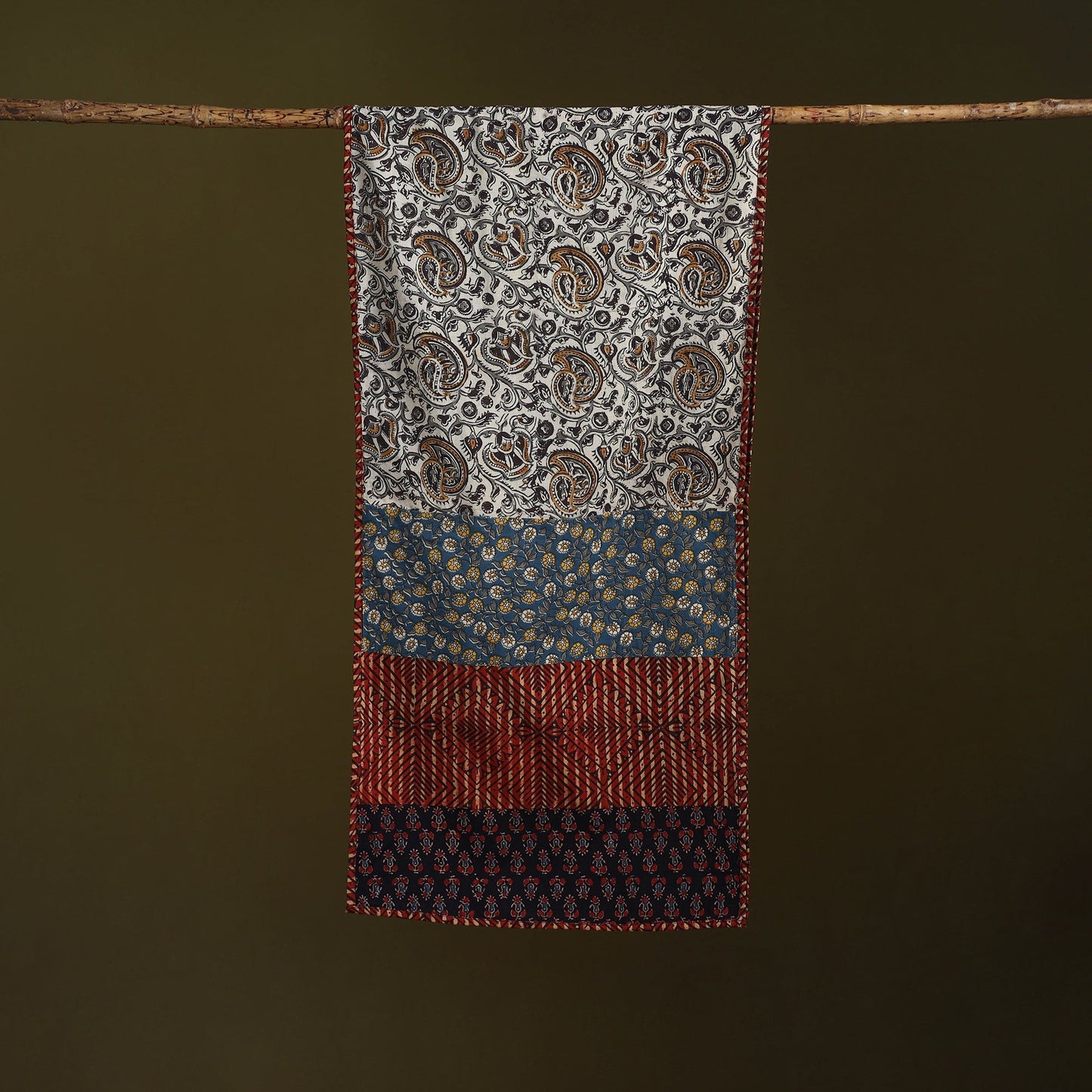 Hand-stitched cotton patchwork stole 07 - handcrafted