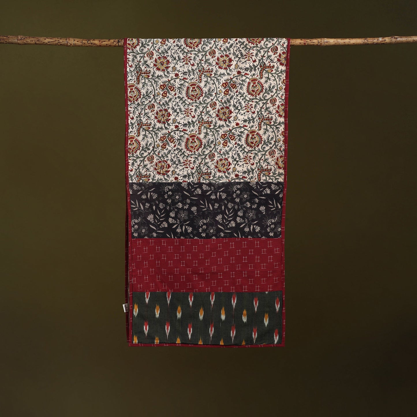 Hand-stitched cotton patchwork stole 14 - handcrafted
